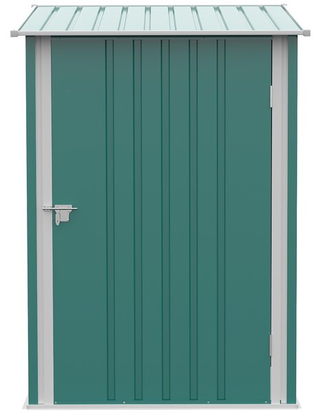 Zahradní kůlna Outsunny 0,92 m² 100x103x160 cm - Kovová kůlna se 1 dveřmi a zámkem na nářadí pro terasu | Aosom