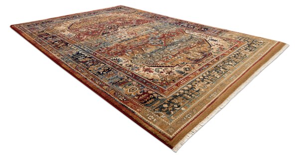 Makro Abra Koberec klasický vlněný KESHAN 7518/53528 béžový modrý Rozměr: 120x145 cm