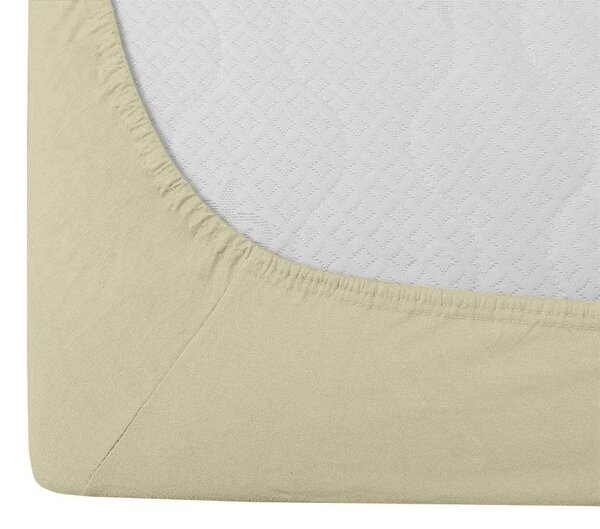 Jersey prostěradlo HIGHFIT krémové 90 x 200 cm
