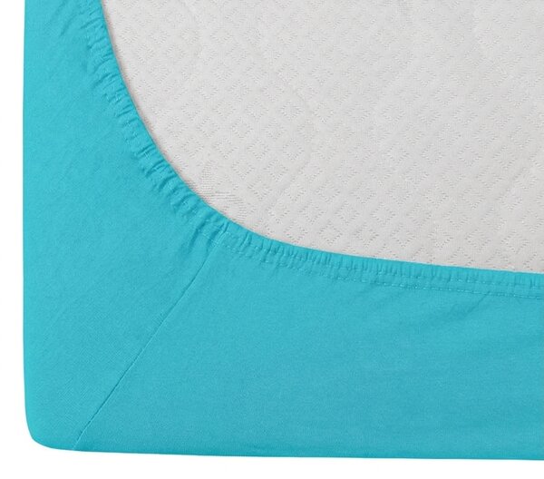 Jersey prostěradlo HIGHFIT tyrkysové 90 x 200 cm