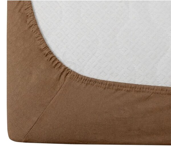 Jersey prostěradlo HIGHFIT hnědé 90 x 200 cm