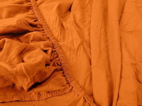 Jersey prostěradlo HIGHFIT oranžové 90 x 200 cm