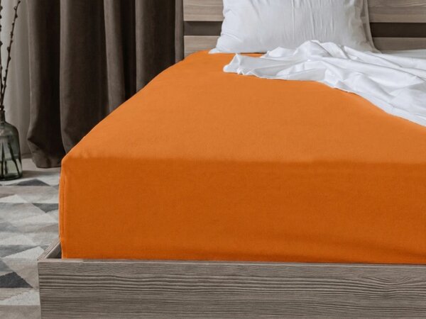 Jersey prostěradlo HIGHFIT oranžové 90 x 200 cm