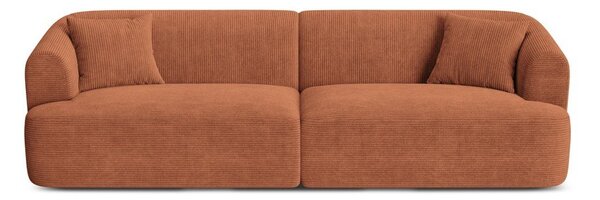 Manšestrová pohovka v terakotové barvě 255 cm Campi – Cosmopolitan Design