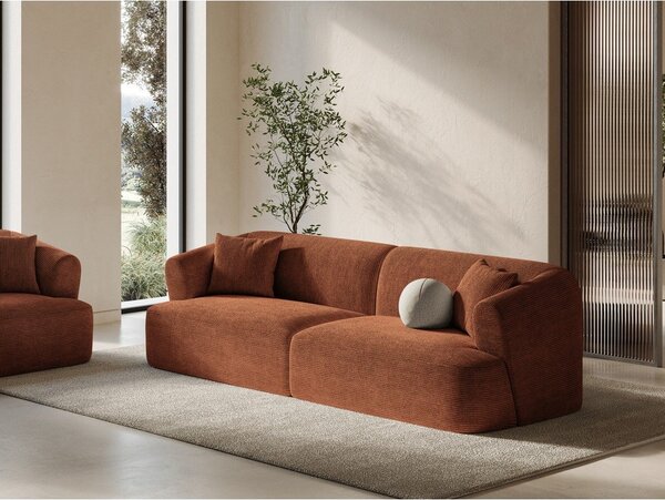 Manšestrová pohovka v terakotové barvě 255 cm Campi – Cosmopolitan Design