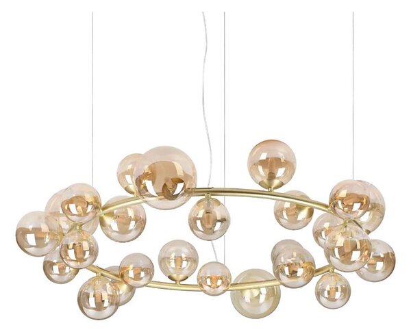 Ideal Lux - LED Lustr na lanku PERLAGE 25xG9/3W/230V 110 cm zlatá/kouřová béžová