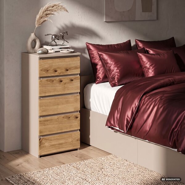 Ak furniture Komoda CL5 40 cm kašmír/dub Artisan