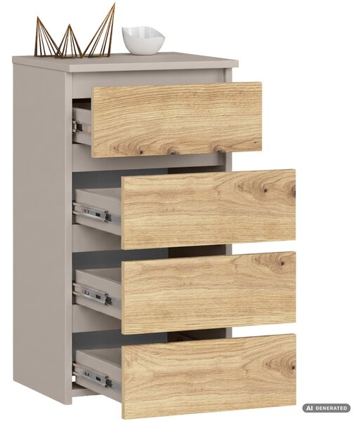 Ak furniture Komoda CL4 40 cm kašmír/dub Artisan