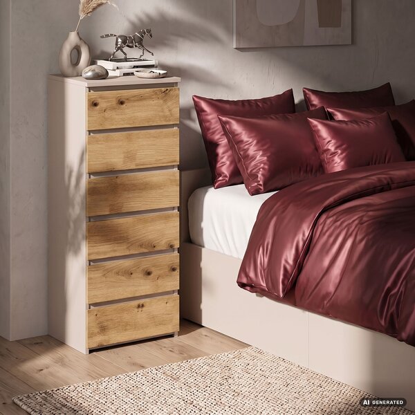 Ak furniture Komoda CL6 40 cm kašmír/dub Artisan