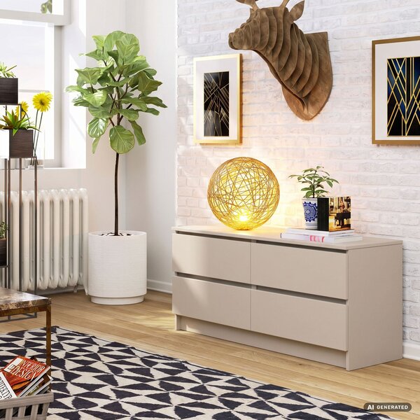 Ak furniture Komoda CLP 4SZ 120 cm kašmír