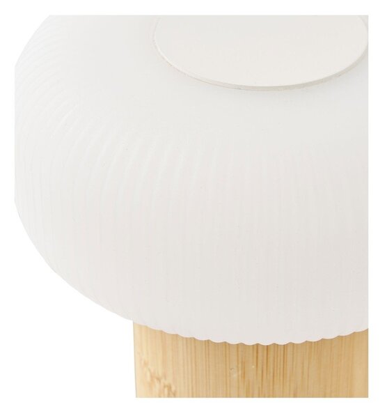 Bílá/v přírodní barvě bambusová stolní lampa s plastovým stínidlem (výška 18 cm) Stafford – House Nordic