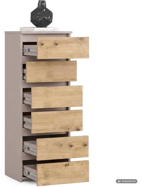 Ak furniture Komoda CL6 40 cm kašmír/dub Artisan