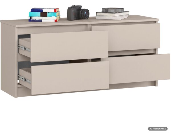 Ak furniture Komoda CLP 4SZ 120 cm kašmír