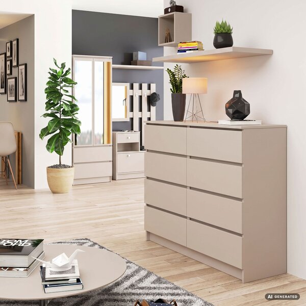 Ak furniture Komoda CLP 8SZ 120 cm kašmír