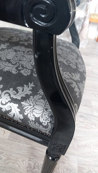 Designová židle Luigi Quadra s područkami art.128c, černý lak
