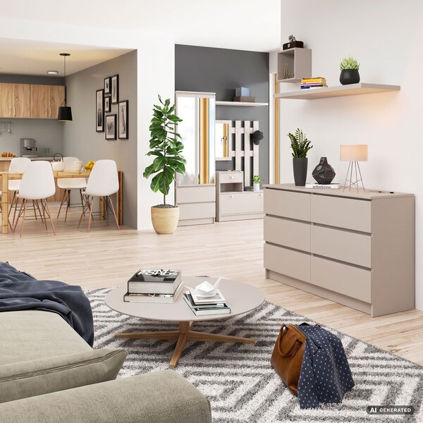 Ak furniture Komoda CLP 6SZ 120 cm kašmír