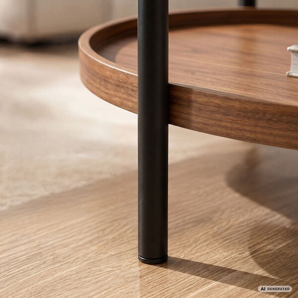 Ak furniture Konferenční stolek Cortado 90 cm černý/ořech