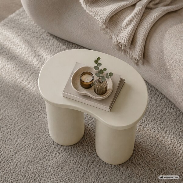 Ak furniture Konferenční stolek Cube 41 cm krémový