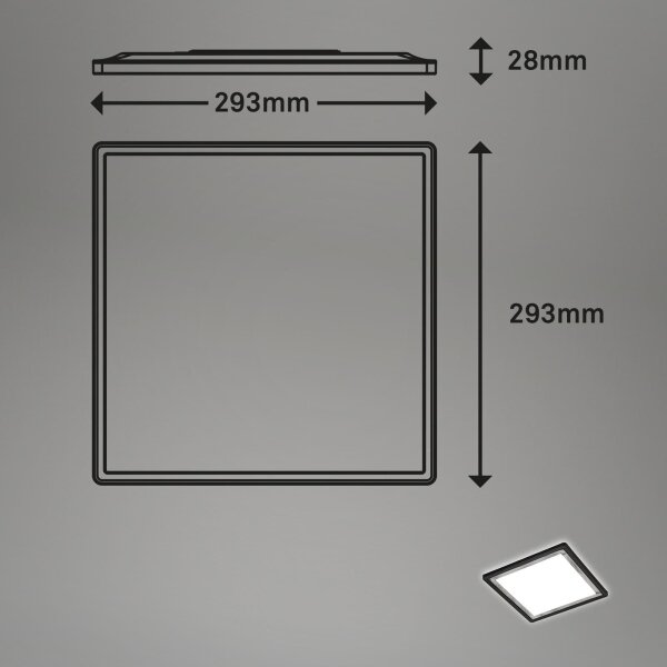 Briloner 7457-414 - LED Stropní svítidlo SLIM LED/18W/230V 4000K 29x29 cm černá