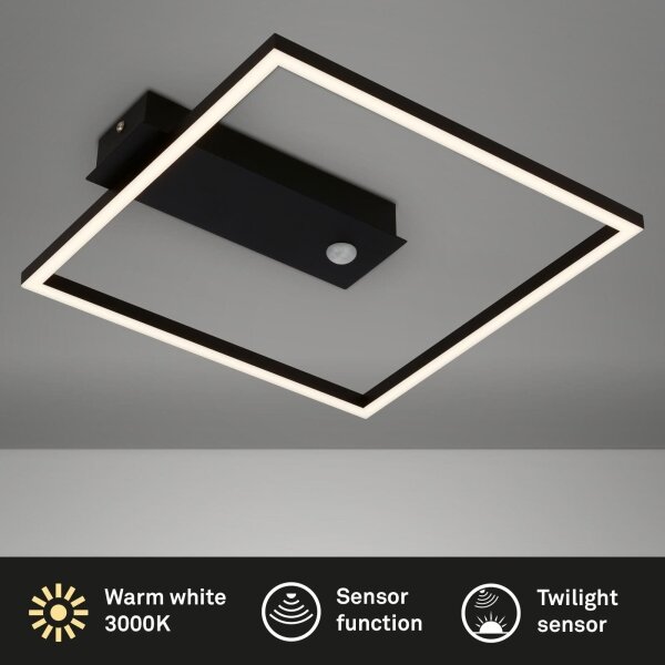 Briloner 3770-015 -LED Strop svít se sen FRAME LED/14W/230V 3000K 32x30 cm černá