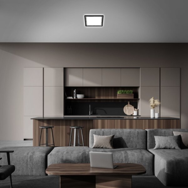 Briloner 7457-414 - LED Stropní svítidlo SLIM LED/18W/230V 4000K 29x29 cm černá