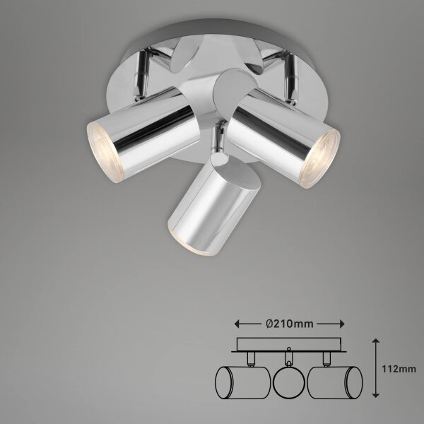 Briloner 2731-038 - Bodové svítidlo CUP 3xGU10/5W/230V lesklý chrom
