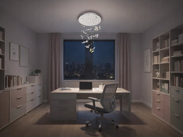 LED Křišťálové stropní svítidlo MURU LED/24W/230V pr. 40 cm lesklý chrom + DO
