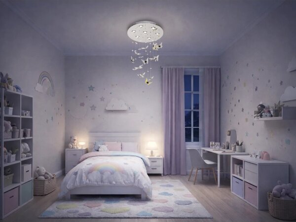 LED Křišťálové stropní svítidlo MURU LED/24W/230V pr. 40 cm lesklý chrom + DO
