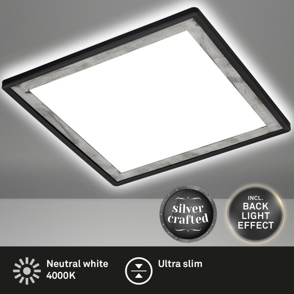 Briloner 7457-414 - LED Stropní svítidlo SLIM LED/18W/230V 4000K 29x29 cm černá