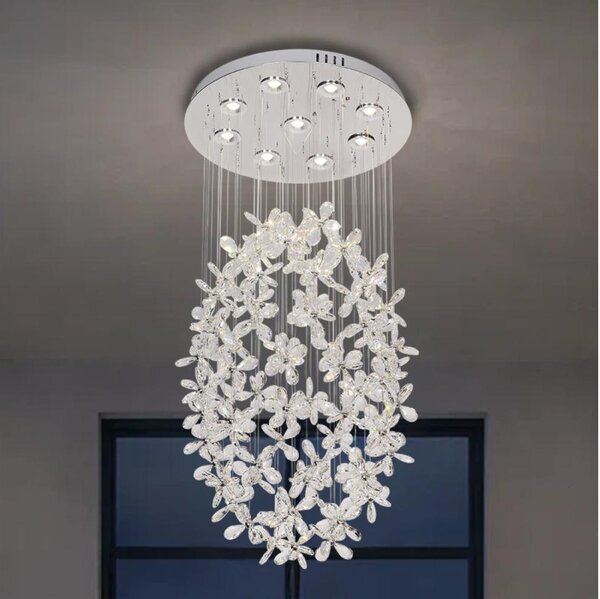 LED Křišťálové stropní svítidlo SAMOA LED/30W/230V pr. 40 cm lesklý chrom + DO