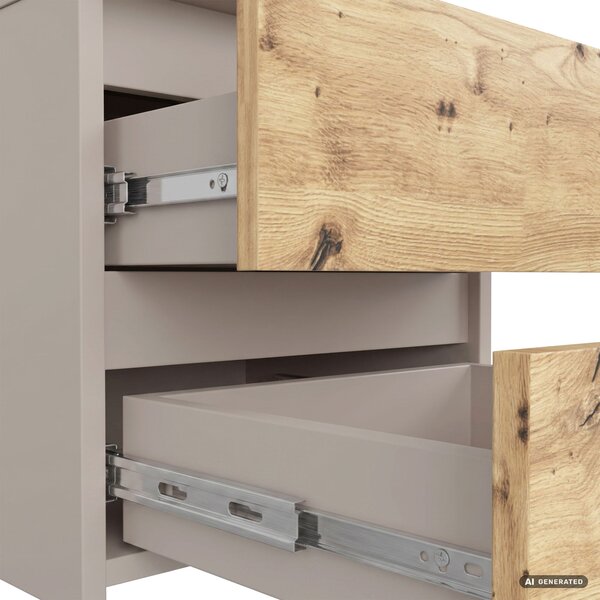 Ak furniture Noční stolek CL2 40 cm kašmír/dub Artisan