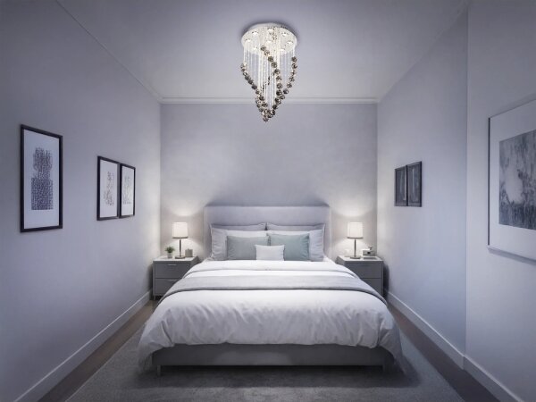 LED Křišťálové stropní svítidlo NAURU LED/30W/230V pr. 40 cm chrom/černá + DO