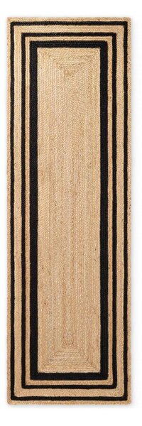 Černý/v přírodní barvě oboustranný/ručně tkaný jutový běhoun 70x200 cm Jutta – Hanse Home