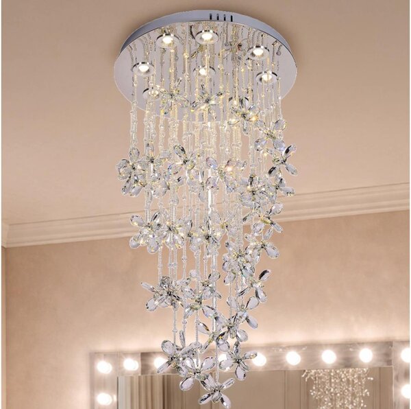LED Křišťálové stropní svítidlo SAMOA LED/30W/230V pr. 40 cm lesklý chrom + DO