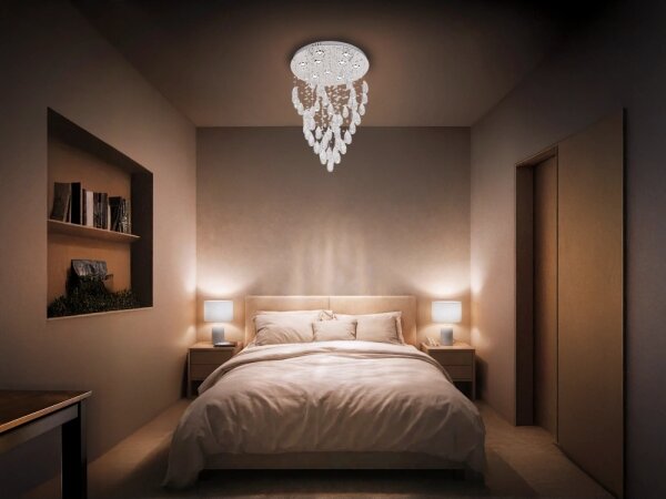 LED Křišťálové stropní svítidlo MAJURO LED/30W/230V pr. 45 cm lesklý chrom + DO