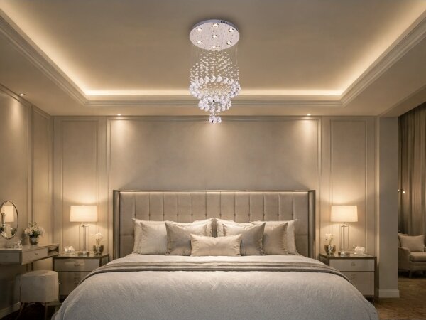 LED Křišťálové stropní svítidlo NAURU LED/24W/230V pr. 40 cm lesklý chrom + DO