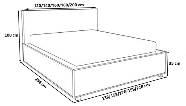 Čalouněná postel s chromovanými doplňky 180x200 YVONNE - bílá eko kůže