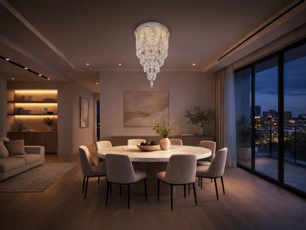 LED Křišťálové stropní svítidlo MAJURO LED/30W/230V pr. 40 cm lesklý chrom + DO