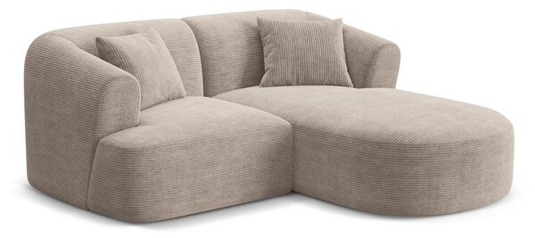 Světle hnědá manšestrová rohová pohovka (pravý roh/s lenoškou) Campi – Cosmopolitan Design