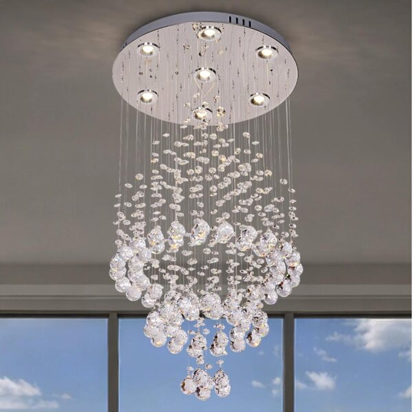 LED Křišťálové stropní svítidlo NAURU LED/24W/230V pr. 40 cm lesklý chrom + DO