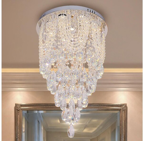 LED Křišťálové stropní svítidlo MAJURO LED/30W/230V pr. 40 cm lesklý chrom + DO