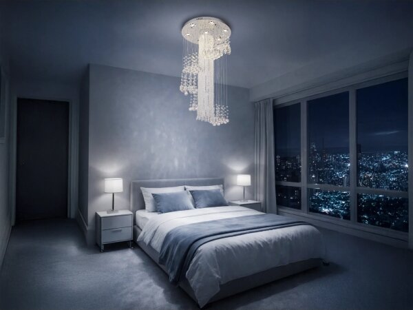 LED Křišťálové stropní svítidlo NAURU LED/24W/230V pr. 45 cm lesklý chrom + DO