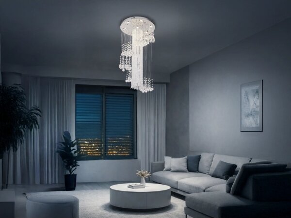 LED Křišťálové stropní svítidlo NAURU LED/24W/230V pr. 45 cm lesklý chrom + DO