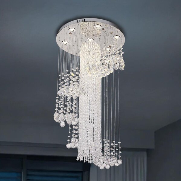 LED Křišťálové stropní svítidlo NAURU LED/24W/230V pr. 45 cm lesklý chrom + DO