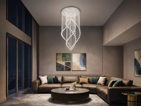 LED Křišťálové stropní svítidlo NAURU LED/30W/230V pr. 60 cm lesklý chrom + DO