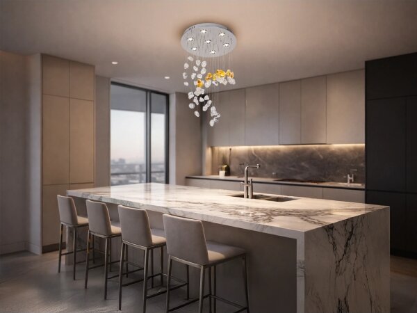 LED Křišťálové stropní svítidlo AVARA LED/24W/230V pr. 40 cm lesklý chrom + DO