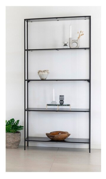 Černá kovová knihovna 80x170x36 cm Vita – House Nordic