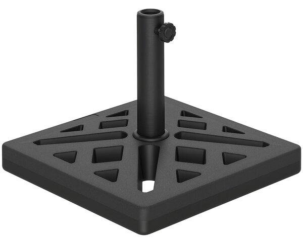 Outsunny Čtvercový Stojan na Slunečník 15 kg, Betonový Stojan na Slunečník, Stojan pro Tyče Ø 32, 38, 48 mm, Perforovaný Design, Stojan na Terasu pro