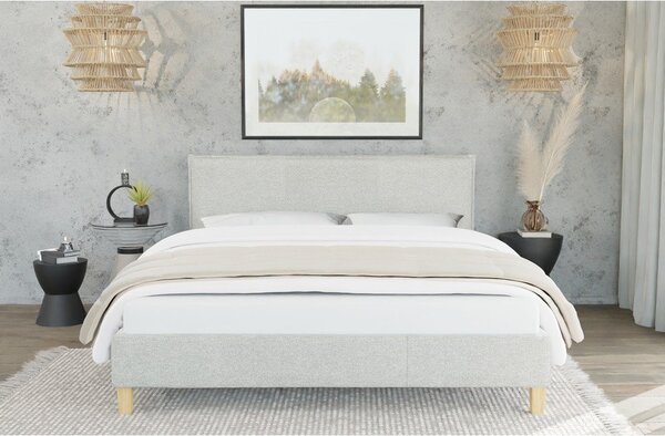 Béžová čalouněná dvoulůžková postel s roštem 200x200 cm Tina – Ropez
