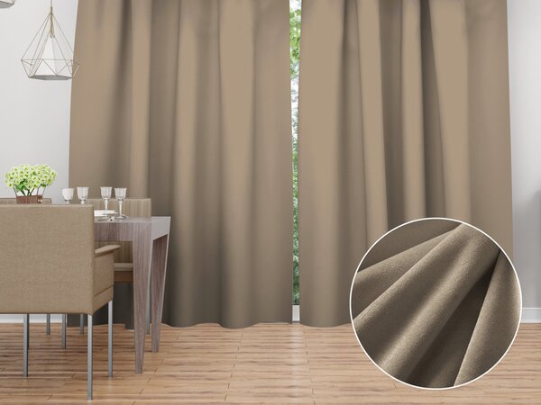 Biante Sametový závěs Velvet Premium SVP-030 Šedobéžový - šířka 135 cm 135x140 cm